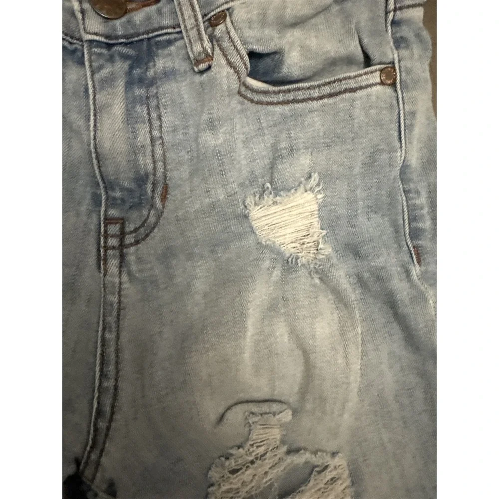 Guess Shorts Womens 25 Blue Jean Denim Distressed Long Length Cutoffs Y2K‎ 90s
